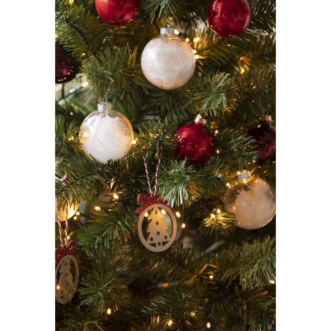 Christbaumkugeln - Mit Federn - Aus Glas - 4 StĂŒck