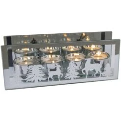 Teelichthalter - Aus Glas - 24 X 6 X 9,5 Cm