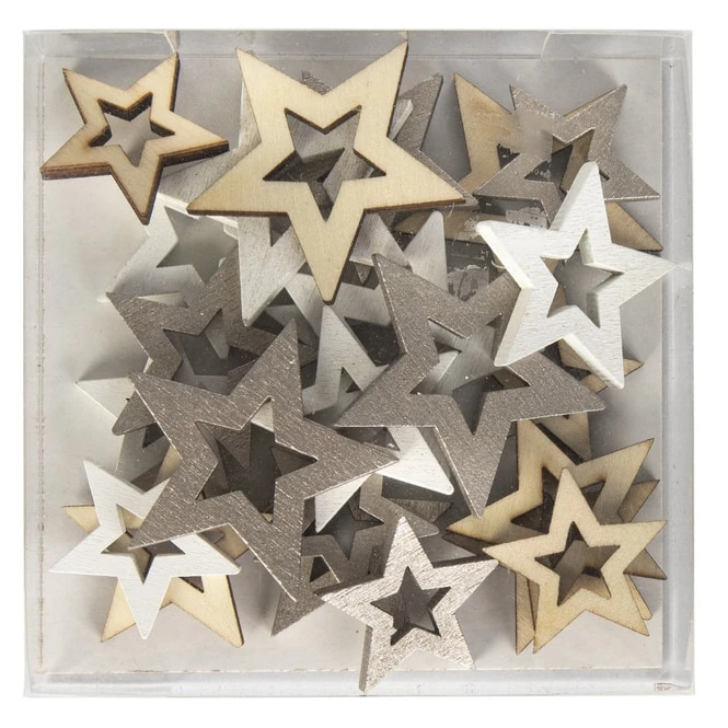 Streudeko - Sterne - Aus Holz - 24 Stück - Image 3