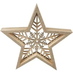 Standdeko - Stern - Aus Holz - 25 X 4,5 X 24 Cm