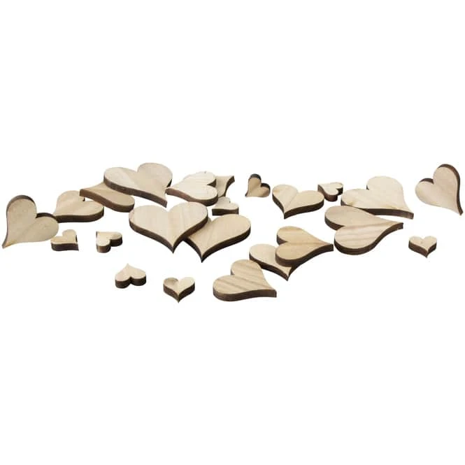 Streudeko - Herzen - Aus Holz - 25 Stück