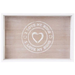 Tablett - I Love My Home - Aus Holz - Verschiedene Größen