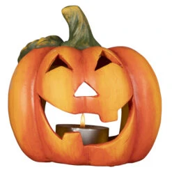 Windlicht - Kürbis - Aus Keramik - Ca. 16 X 15,5 X 16,5 Cm