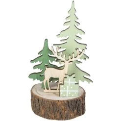 Standdeko - Rentier - Aus Holz - Ca. 7,5 X 7,5 X 15,5 Cm