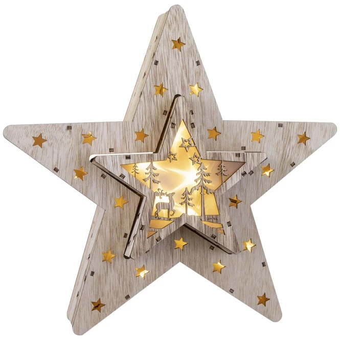 LED-Stern - Aus Holz - 30,5 X 28,5 Cm - Image 2