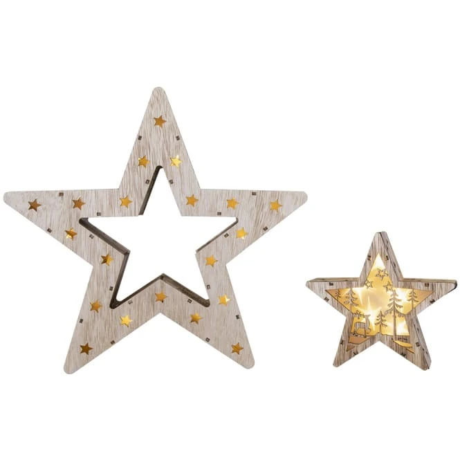 LED-Stern - Aus Holz - 30,5 X 28,5 Cm