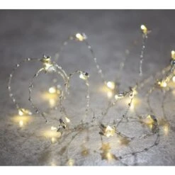 20er LED-Lichterdraht - Sterne - 2 M - Silber