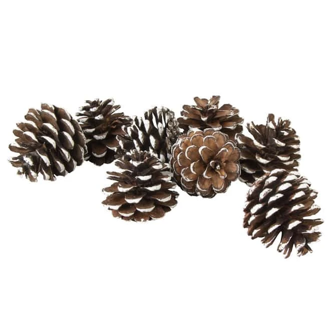 Tannenzapfen Mit Kunstschnee - Aus Holz - Ca. 6 Cm - 8 Stück - Image 2