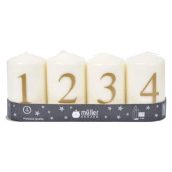 Stumpenkerzen - Zahlen - Ca. 5,5 X 9 Cm - Creme