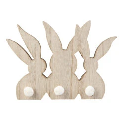 Dekofigur Hasen - Aus Holz - Ca. 22 X 2 X 15 Cm