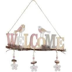 Dekohänger - Welcome - Aus Holz - Ca. 35 X 2,5 X 39,5 Cm