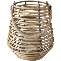 Windlicht - Mit Rattan - Verschiedene Größen