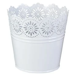 Pflanztopf - Spitze - Weiß - Verschiedene Größen