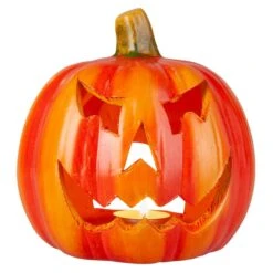 Windlicht - Kürbis - Aus Terrakotta - Ca. 16 X 15,5 X 16 Cm