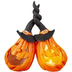 LED-Windlicht - Kürbisse - Aus Polyresin - 19 X 10 X 15,5 Cm