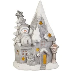 LED-Haus - Aus Magnesia - Ca. 38 X 17,5 X 41 Cm