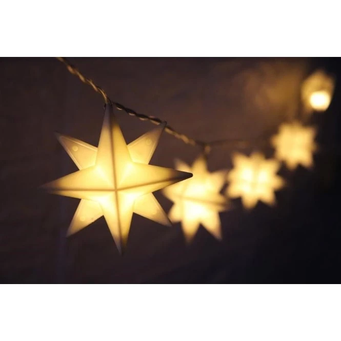 10er LED-Lichterkette - Sterne - Ø = 7 Cm