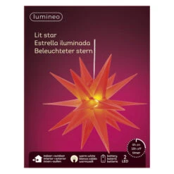 LED-Dekohänger - Stern - Ø = Ca. 30 Cm - Rot