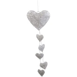 LED-Dekohänger - Herzen - Aus Rattan - 70 X 7 Cm