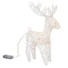 Rentier Weiß Mit LED - Aus Papierseil - 33 Cm