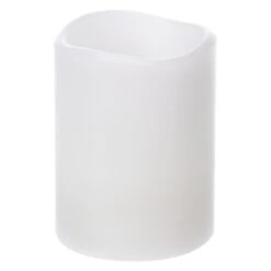 LED-Kerze - Aus Echtwachs - Ca. 5 X 6,5 Cm - Weiß