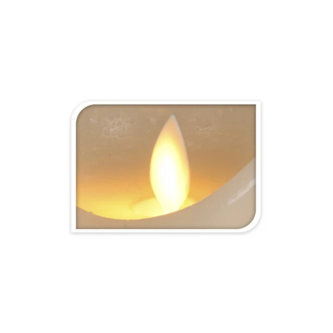 LED-Kerze - Aus Echtwachs - Ca. 7,5 X 10 Cm - Elfenbein