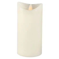 LED-Kerze - Aus Echtwachs - Ca. 7 X 15 Cm - Elfenbein