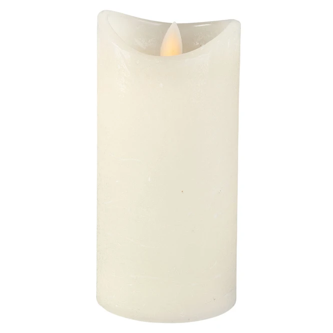 LED-Kerze - Aus Echtwachs - Ca. 7 X 15 Cm - Elfenbein