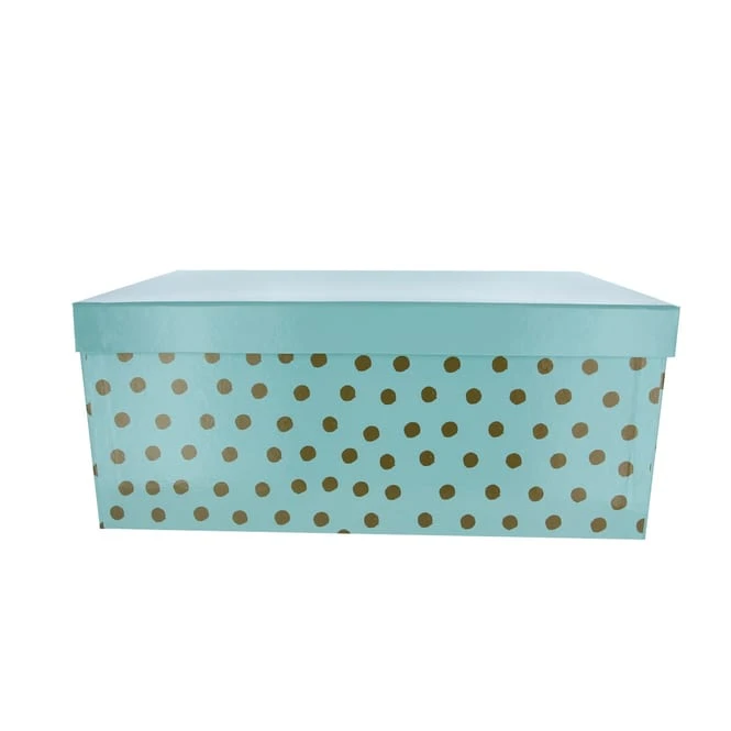Geschenkbox Punkte Mint/gold - Ca. 28 X 18 X 11,5 Cm
