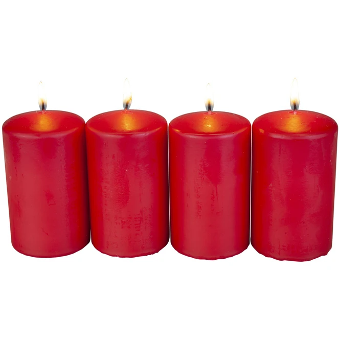 Stumpenkerzen - Ca. 6 X 10 Cm - 4 Stück - Kaminrot - Image 2