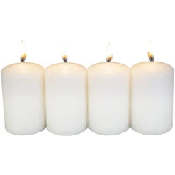 Stumpenkerzen - Ca. 5 X 8 Cm - 4 Stück - Weiß