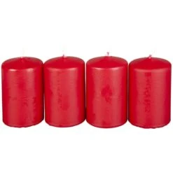 Stumpenkerzen - Ca. 5 X 8 Cm - 4 Stück - Kaminrot
