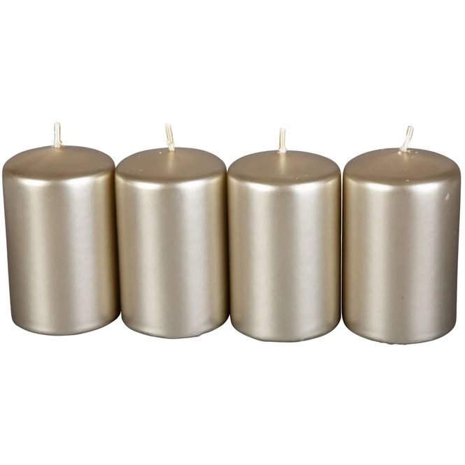 Stumpenkerzen - Ca. 5 X 8 Cm - 4 StĂŒck - Gold - Image 2