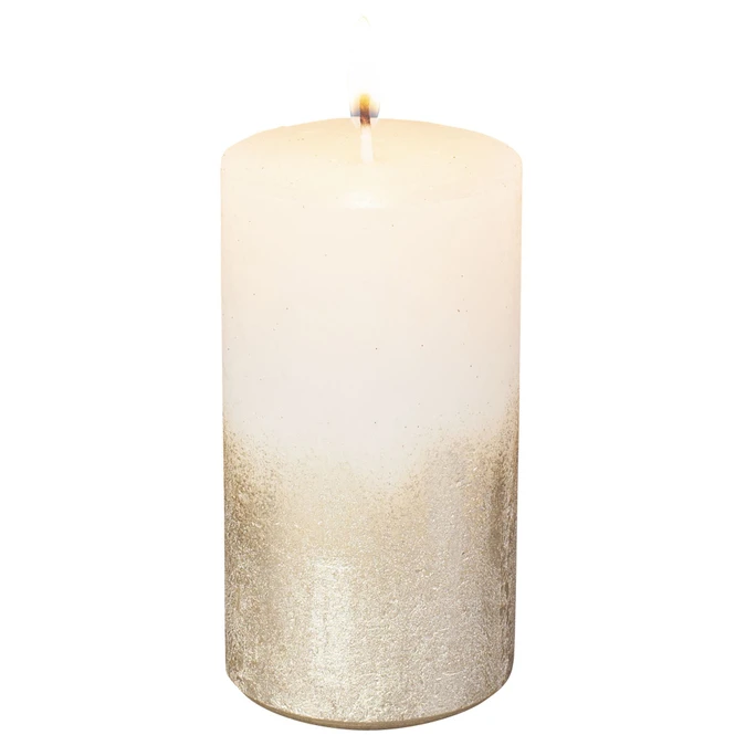 Stumpenkerze - Levi - Ca. 6 X 11 Cm - Weiß/gold - Image 3