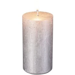 Stumpenkerze - Nova - Ca. 6 X 11 Cm - Grau