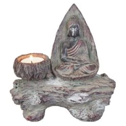 Teelichthalter - Buddha - Aus Polyresin - Ca. 17 X 6 X 17,5 Cm