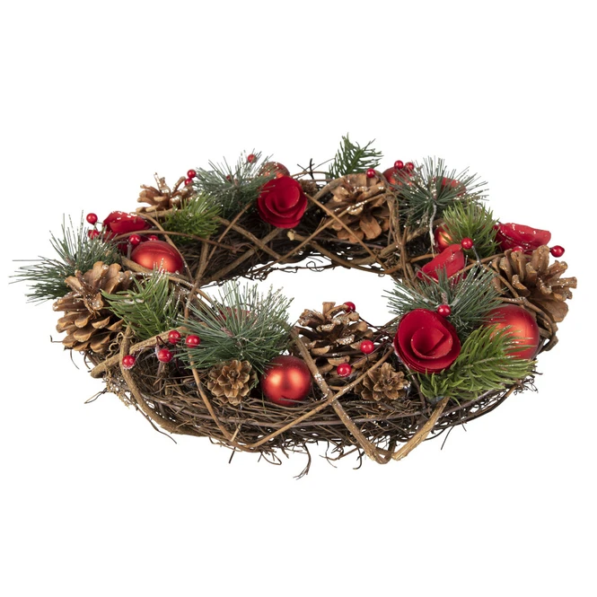 Dekokranz - Aus Holz - Ă = Ca. 34 Cm - Rot - Image 2