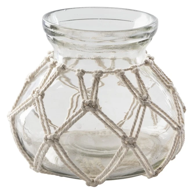 Teelichthalter - Makramee - Aus Glas - Ca. 11,5 X 15 Cm - Image 2