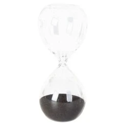 Standdeko - Sanduhr - Aus Glas - Ca. 5 X 5 X 12,5 Cm - Anthrazit