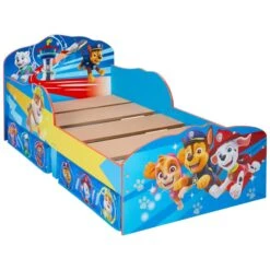 Paw Patrol - Kinderbett Mit Stauraum - Blau - Ca. 70 X 140 Cm