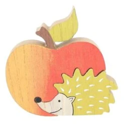 Standdeko - Apfel - Aus Holz - Ca. 12,5 X 2 X 12,5 Cm