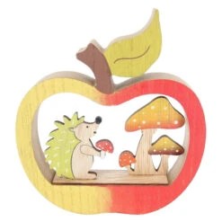 Standdeko - Apfel - Aus Holz - Ca. 17 X 2,5 X 15,5 Cm