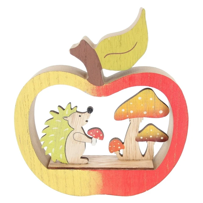 Standdeko - Apfel - Aus Holz - Ca. 17 X 2,5 X 15,5 Cm