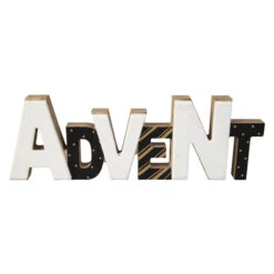 Deko-Schriftzug - Advent - Aus Holz - Ca. 31 X 2,5 X 10,5 Cm