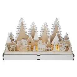 LED-Winterdorf - Aus Holz - Ca. 30,5 X 7 X 18 Cm