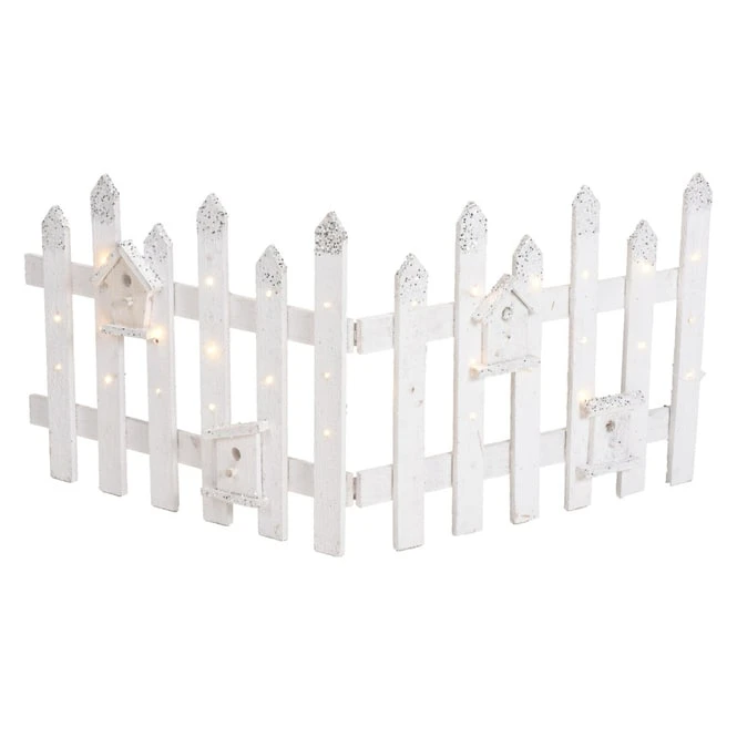 LED-Zaun - Aus Holz - Ca. 100 X 4 X 40 Cm