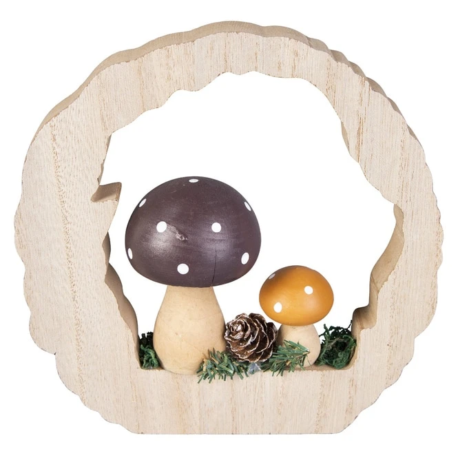 Standdeko - Pilze - Aus Holz - Ca. 18 X 2 X 18,5 Cm