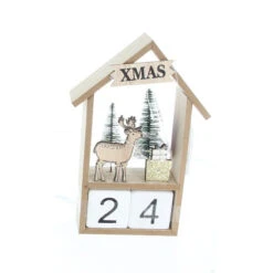 Adventscountdown Haus Mit LED - Ca. 14 X 4,5 X 20 Cm