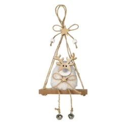 Dekohänger - Rentier - Aus Holz - Ca. 10 X 4 X 22 Cm - Braun/weiß