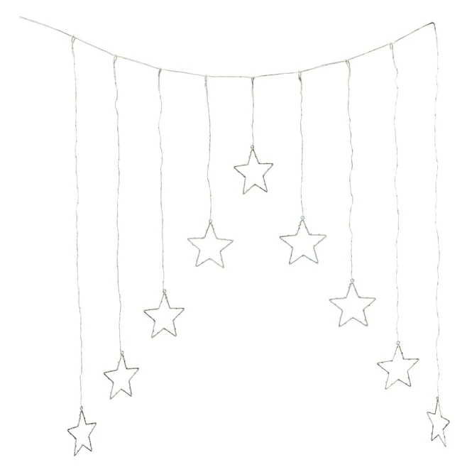 325er LED-Lichtervorhang - Sterne - Ca. 120 X 120 Cm